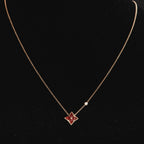 [Cyra]  STAR NECKLACE PINK GOLD 1 DIAMOND