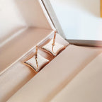 [Cyra]  STAR MOP PINK GOLD EARRINGS