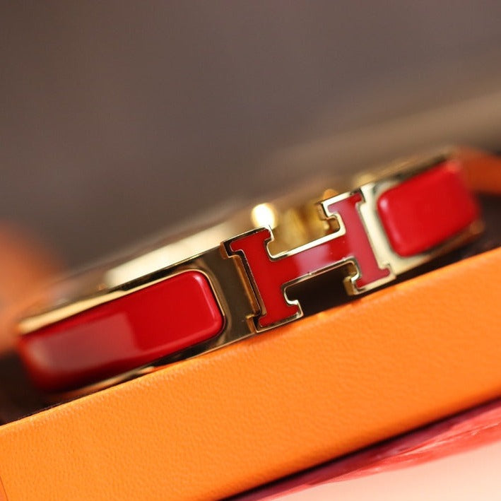 [Cyra]  H BRACELET 12MM GOLD