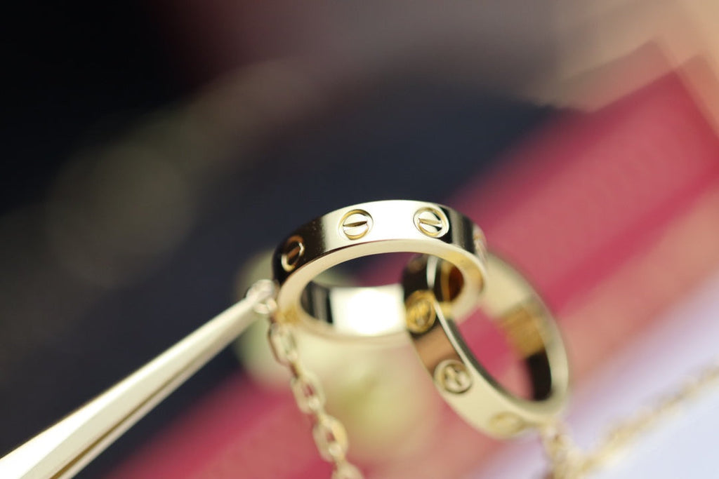 [Cyra]  LOVE NECKLACE DOUBLE RING GOLD