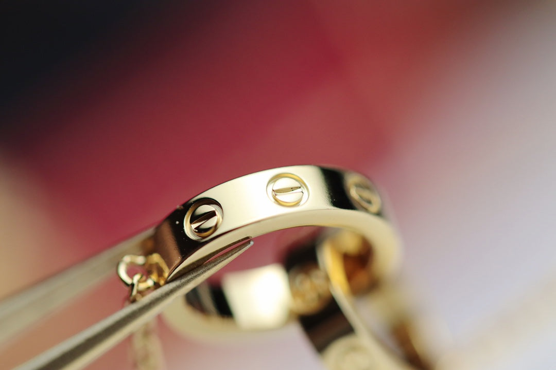 [Cyra]  LOVE NECKLACE DOUBLE RING GOLD