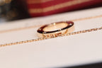 [Cyra]  LOVE NECKLACE 16MM 6 DIAMONDS PINK GOLD