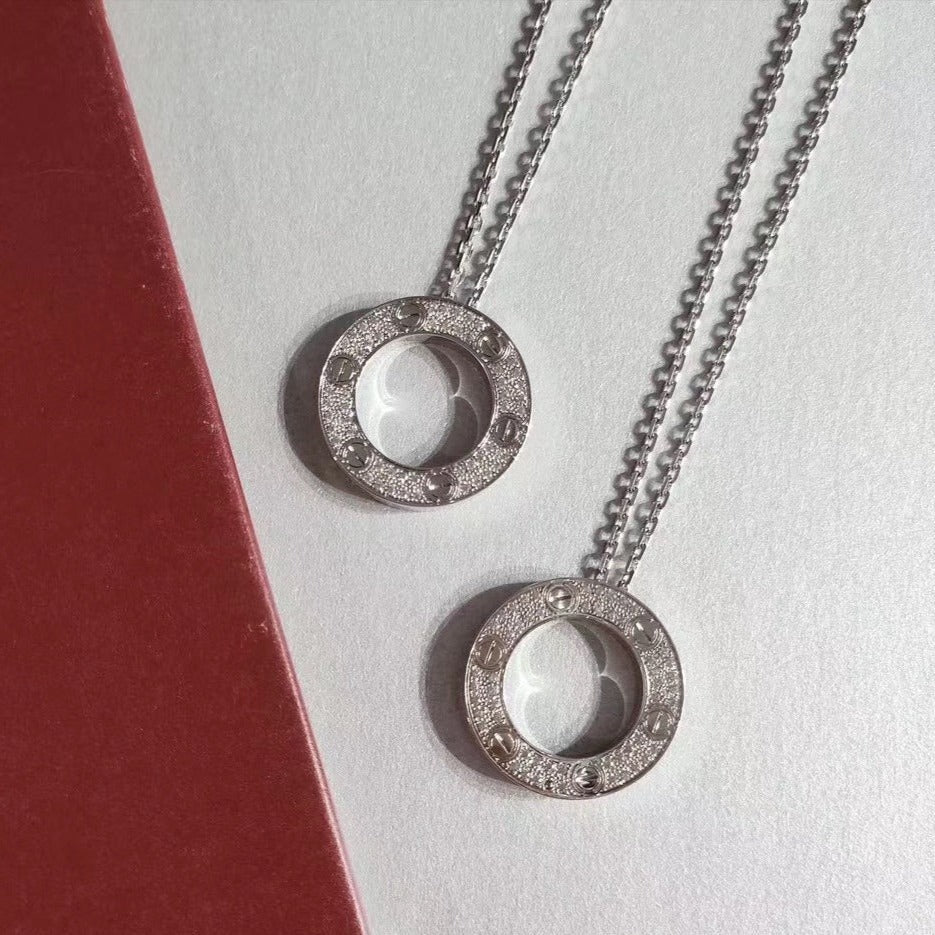 [Cyra]  LOVE NECKLACE ADJUSTABLE SILVER
