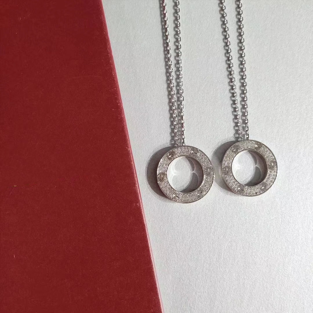 [Cyra]  LOVE NECKLACE ADJUSTABLE SILVER