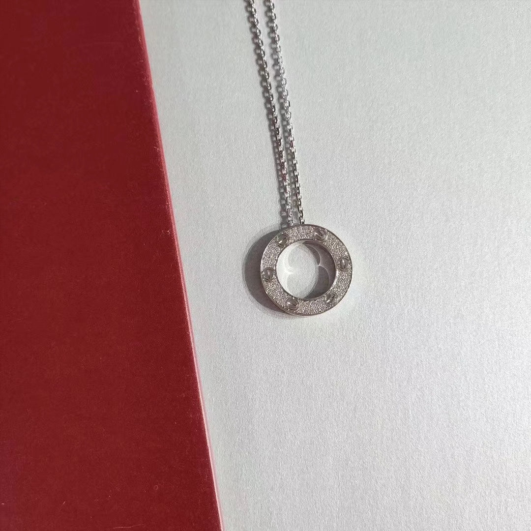 [Cyra]  LOVE NECKLACE ADJUSTABLE SILVER