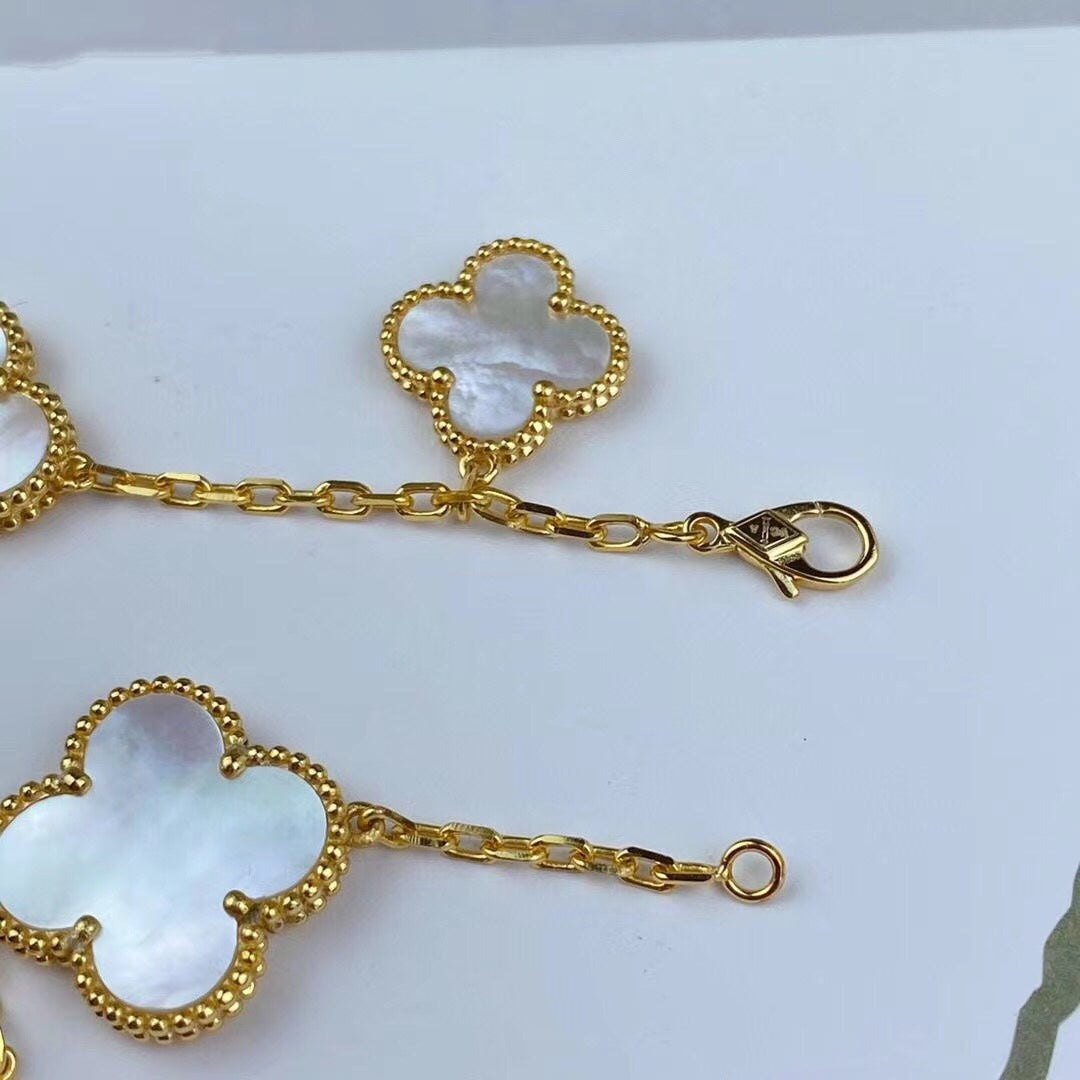 [Cyra]  MAGIC CLOVER MOP GOLD BRACELET 5 MOTIFS