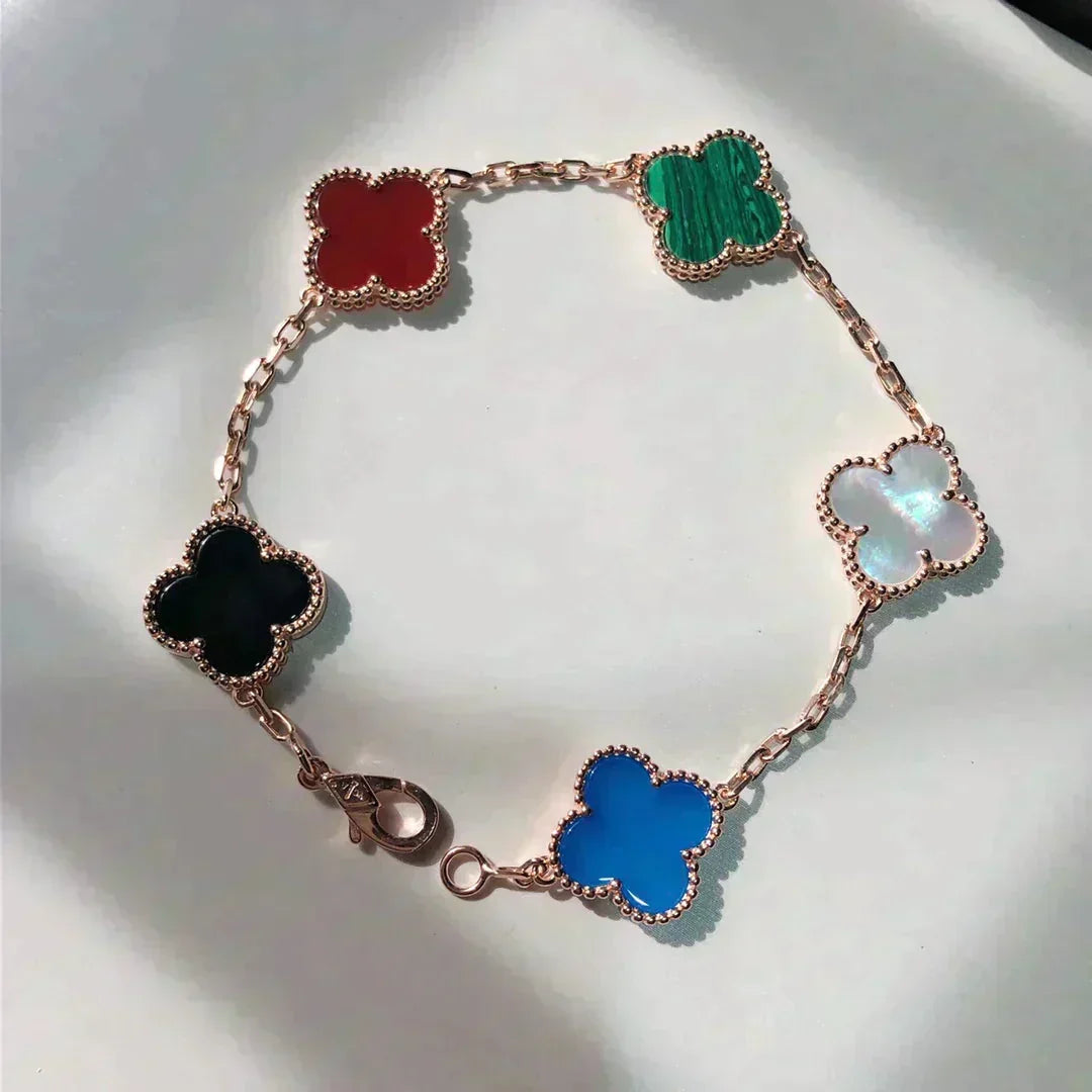 [Cyra] New CLOVER 5 MOTIFS MULTICOLOR BRACELET