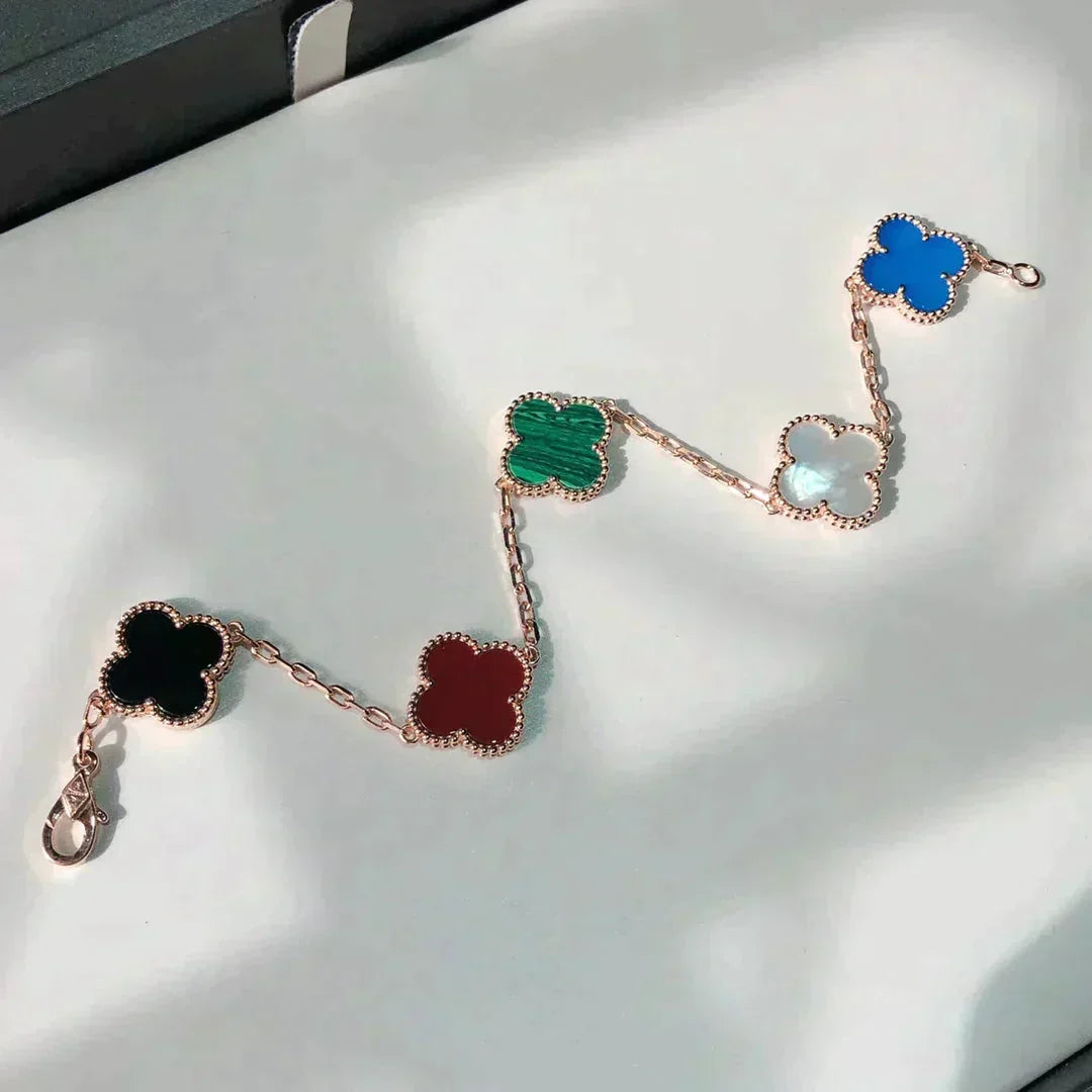 [Cyra] New CLOVER 5 MOTIFS MULTICOLOR BRACELET