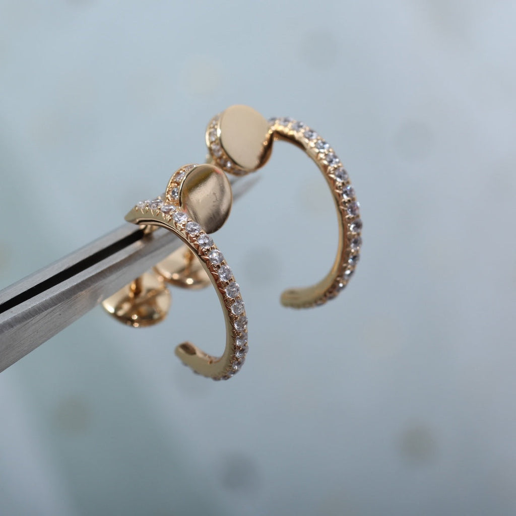 [Cyra]  JUSTE EARRINGS 12.75MM PINK GOLD DIAMOND