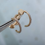 [Cyra]  JUSTE EARRINGS 12.75MM PINK GOLD DIAMOND