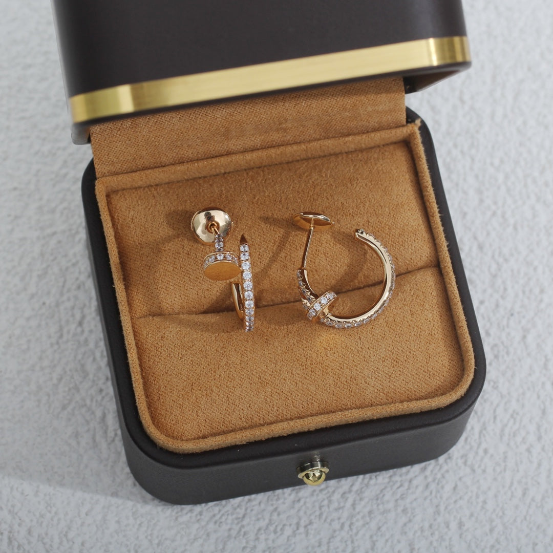 [Cyra]  JUSTE EARRINGS 12.75MM PINK GOLD DIAMOND