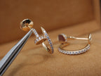 [Cyra]  JUSTE EARRINGS 12.75MM PINK GOLD DIAMOND