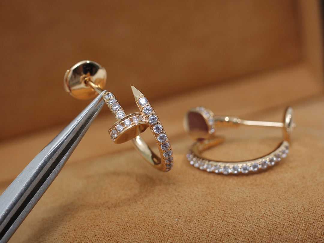 [Cyra]  JUSTE EARRINGS 12.75MM PINK GOLD DIAMOND