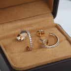 [Cyra]  JUSTE EARRINGS 12.75MM PINK GOLD DIAMOND