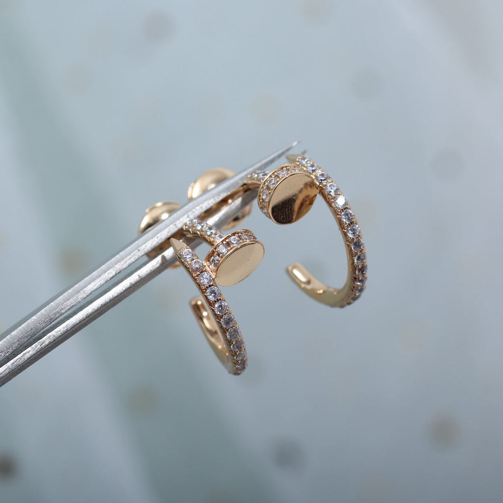 [Cyra]  JUSTE EARRINGS 12.75MM PINK GOLD DIAMOND