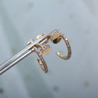 [Cyra]  JUSTE EARRINGS 12.75MM PINK GOLD DIAMOND