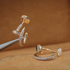 [Cyra]  JUSTE EARRINGS 12.75MM PINK GOLD DIAMOND