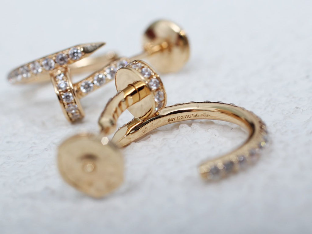 [Cyra]  JUSTE EARRINGS 12.75MM PINK GOLD DIAMOND
