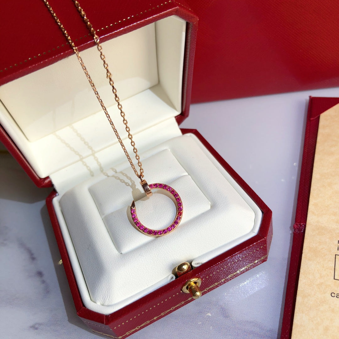 [Cyra]  JUSTE NECKLACE GOLD RED DIAMONDS