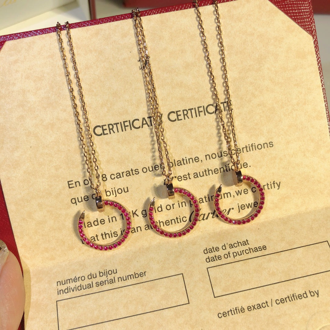 [Cyra]  JUSTE NECKLACE GOLD RED DIAMONDS