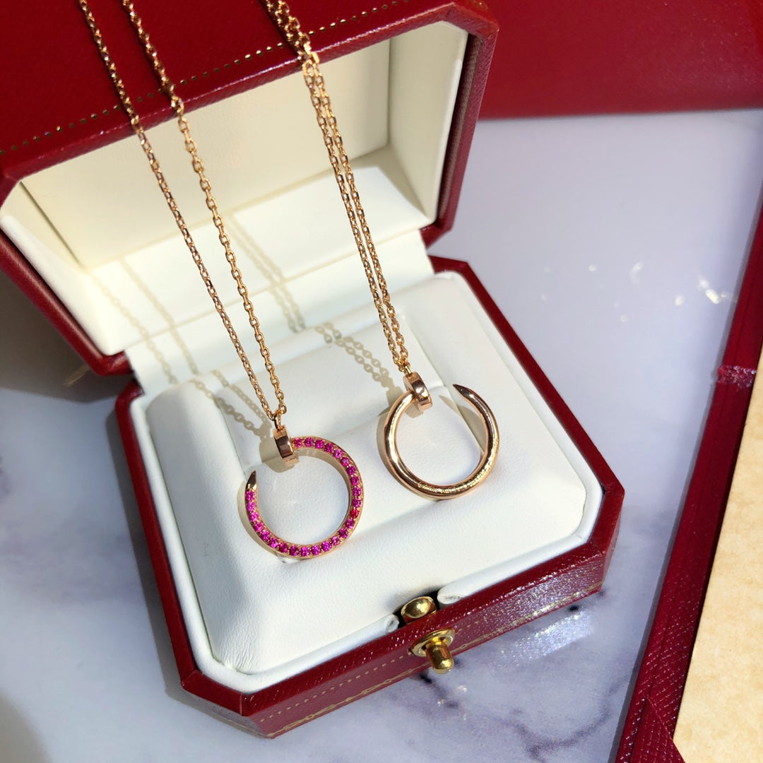 [Cyra]  JUSTE NECKLACE GOLD RED DIAMONDS