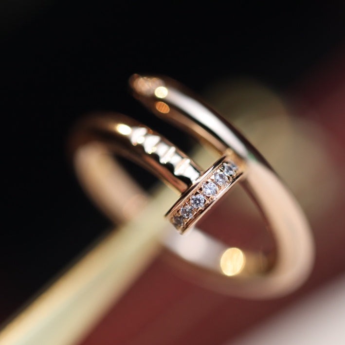 [Cyra]  JUSTE RING 2.65MM PINK GOLD DIAMOND