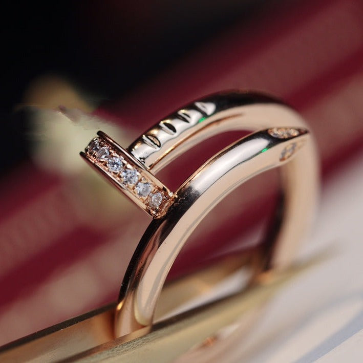 [Cyra]  JUSTE RING 2.65MM PINK GOLD DIAMOND
