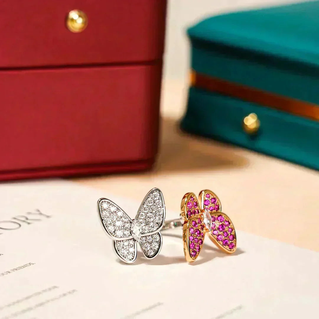 [Cyra]  TWIN BUTTERFLY DIAMOND RING