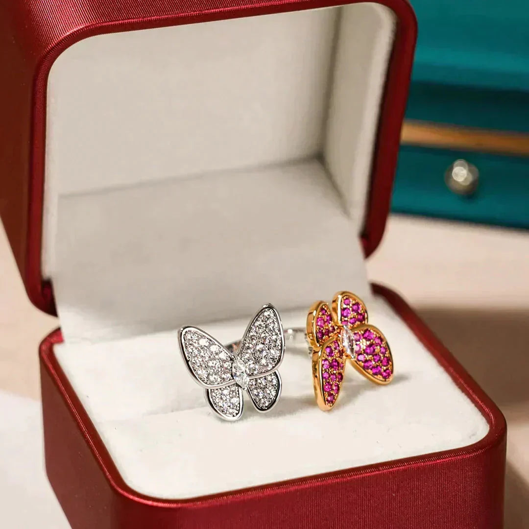 [Cyra]  TWIN BUTTERFLY DIAMOND RING