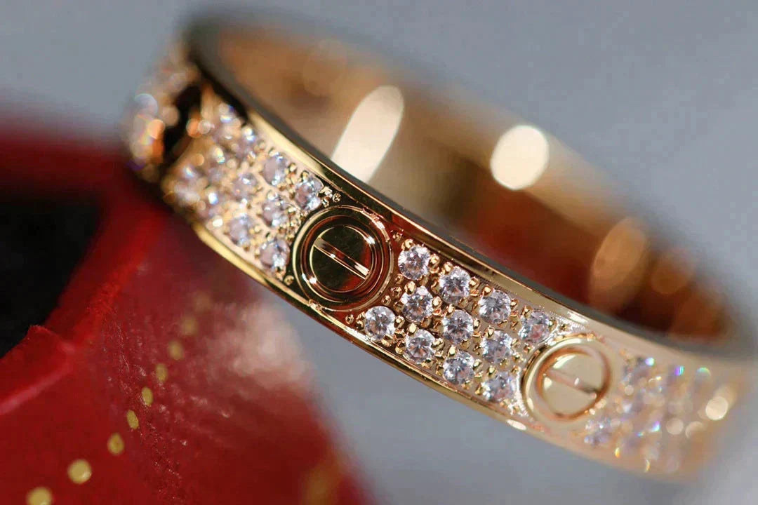 [Cyra]  LOVE RING 3.6MM DIAMOND PAVED