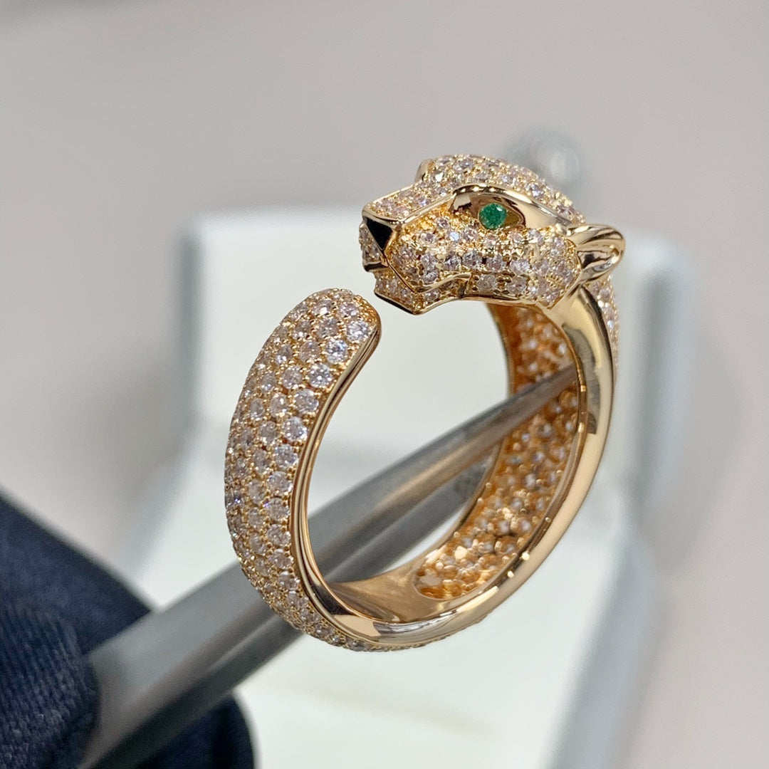 [Cyra]  PANTHERE PINK GOLD DIAMOND RING