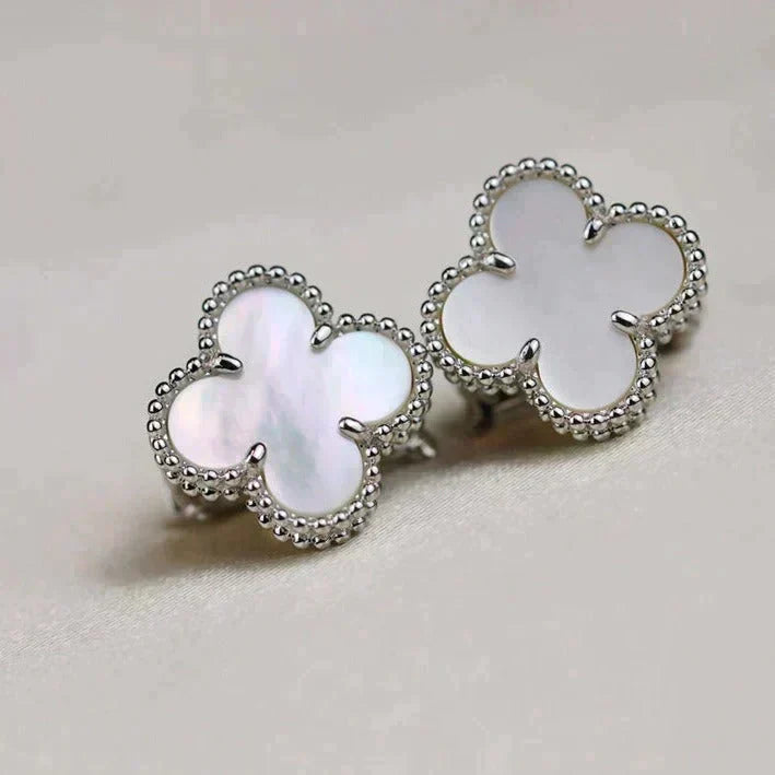 [Cyra] CLOVER MEDIUM 1 MOTIV WEISSE PERLMUTT OHRRINGE SILBER