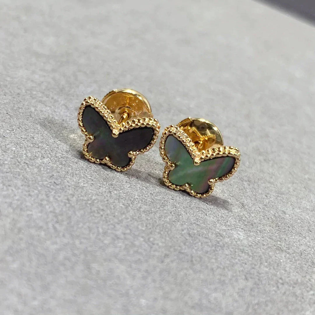 [Cyra]  BUTTERFLY DARK MOP  EARRINGS