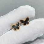 [Cyra]  BUTTERFLY DARK MOP  EARRINGS