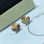 [Cyra]  BUTTERFLY DARK MOP  EARRINGS