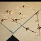 [Cyra]  CLOVER 20 MOTIFS LASER DIAMOND NECKLACE