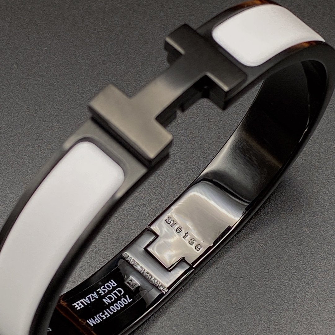 [Cyra]  H BRACELET 12MM BLACK WHITE CERAMIC