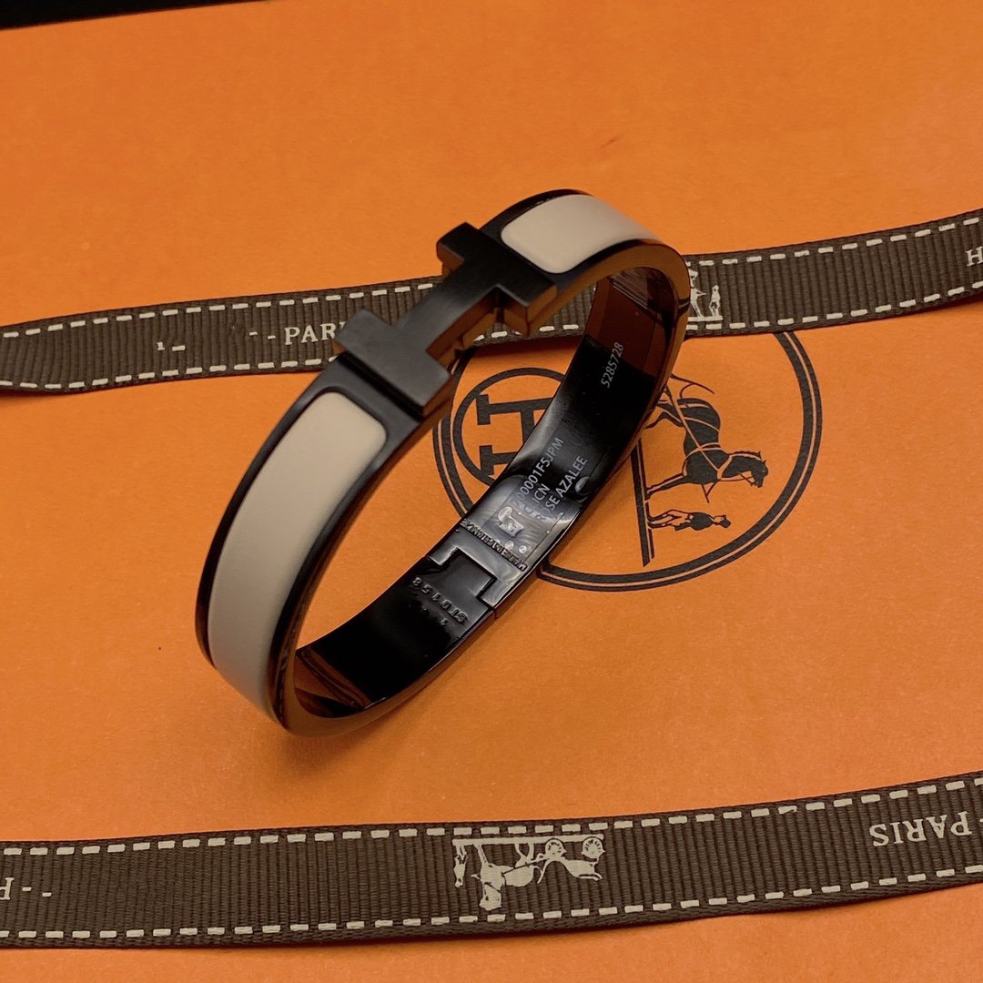 [Cyra]  H BRACELET 12MM BLACK BEIGE CERAMIC