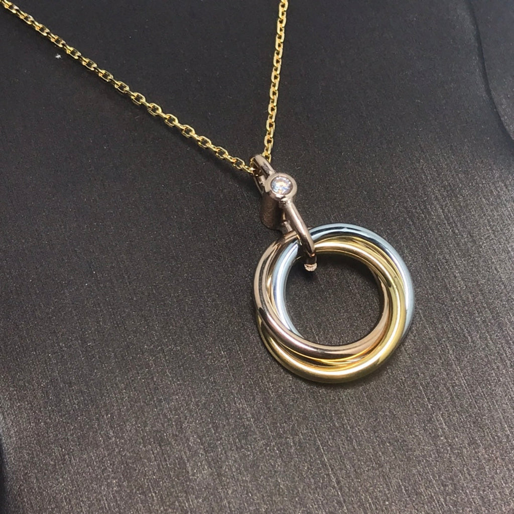 [Cyra]  TRINITY KETTE AUS SILBER UND ROSÉGOLD