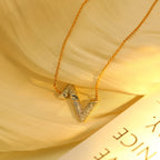 [Cyra]  VOLT SILVER DIAMOND PEDANT NECKLACE