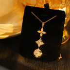 [Cyra] KETTE MIT STERN- UND SONNENDIAMANT IN ROSÉGOLD