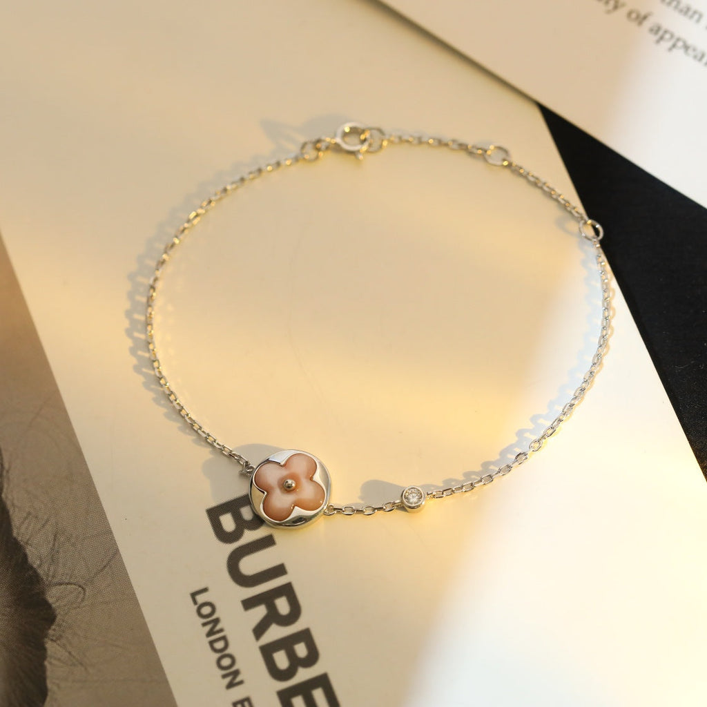 [Cyra] SONNENMOTIV ROSA PERLMUTT SILBERARMBAND