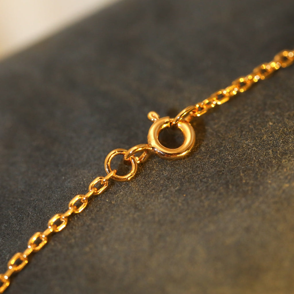 [Cyra]  SUN PEDANT PINK GOLD 1 DIAMOND NECKLACE