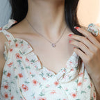 [Cyra]  SUN PEDANT PINK GOLD 1 DIAMOND NECKLACE