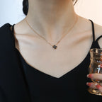 [Cyra]  SUN PEDANT PINK GOLD 1 DIAMOND NECKLACE