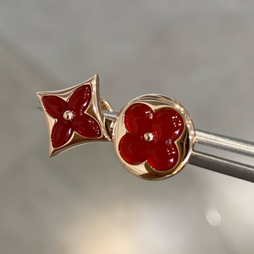 [Cyra] スター＆サン ピンクゴールド カーネリアン スタッドピアス