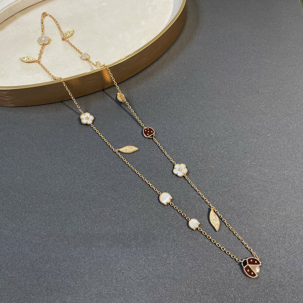[Cyra]  LUCKY SPRING 15 MOTIFS GOLD NECKLACE