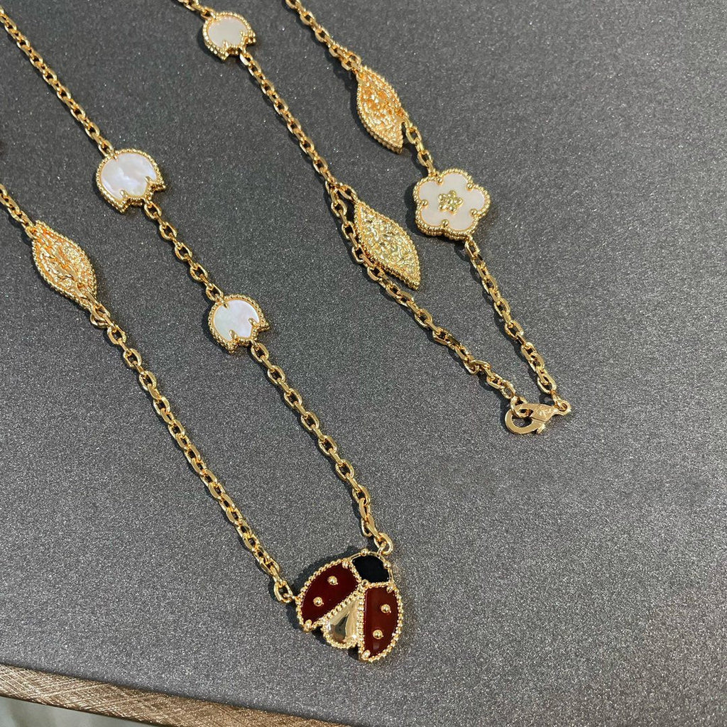 [Cyra]  LUCKY SPRING 15 MOTIFS GOLD NECKLACE