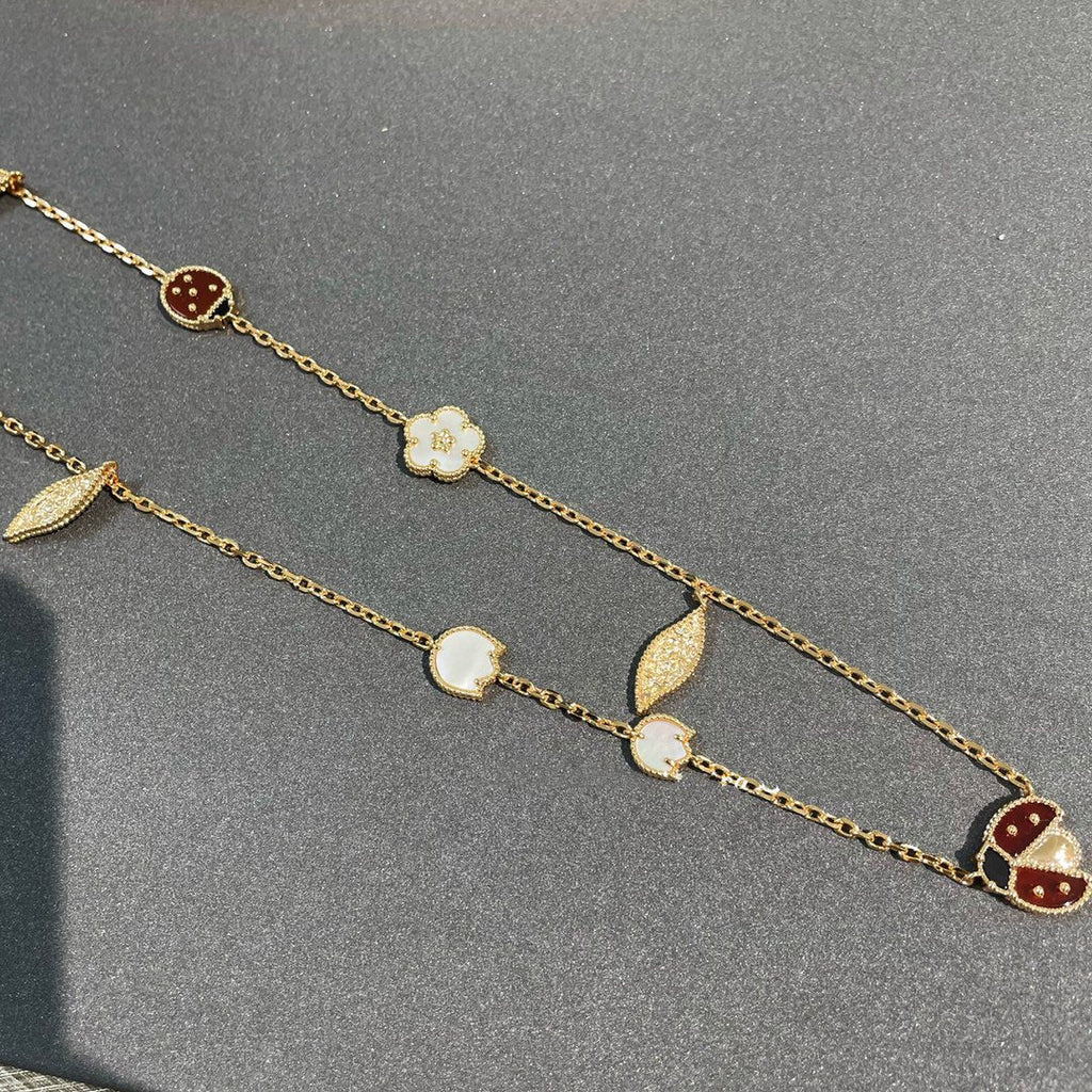 [Cyra]  LUCKY SPRING 15 MOTIFS GOLD NECKLACE