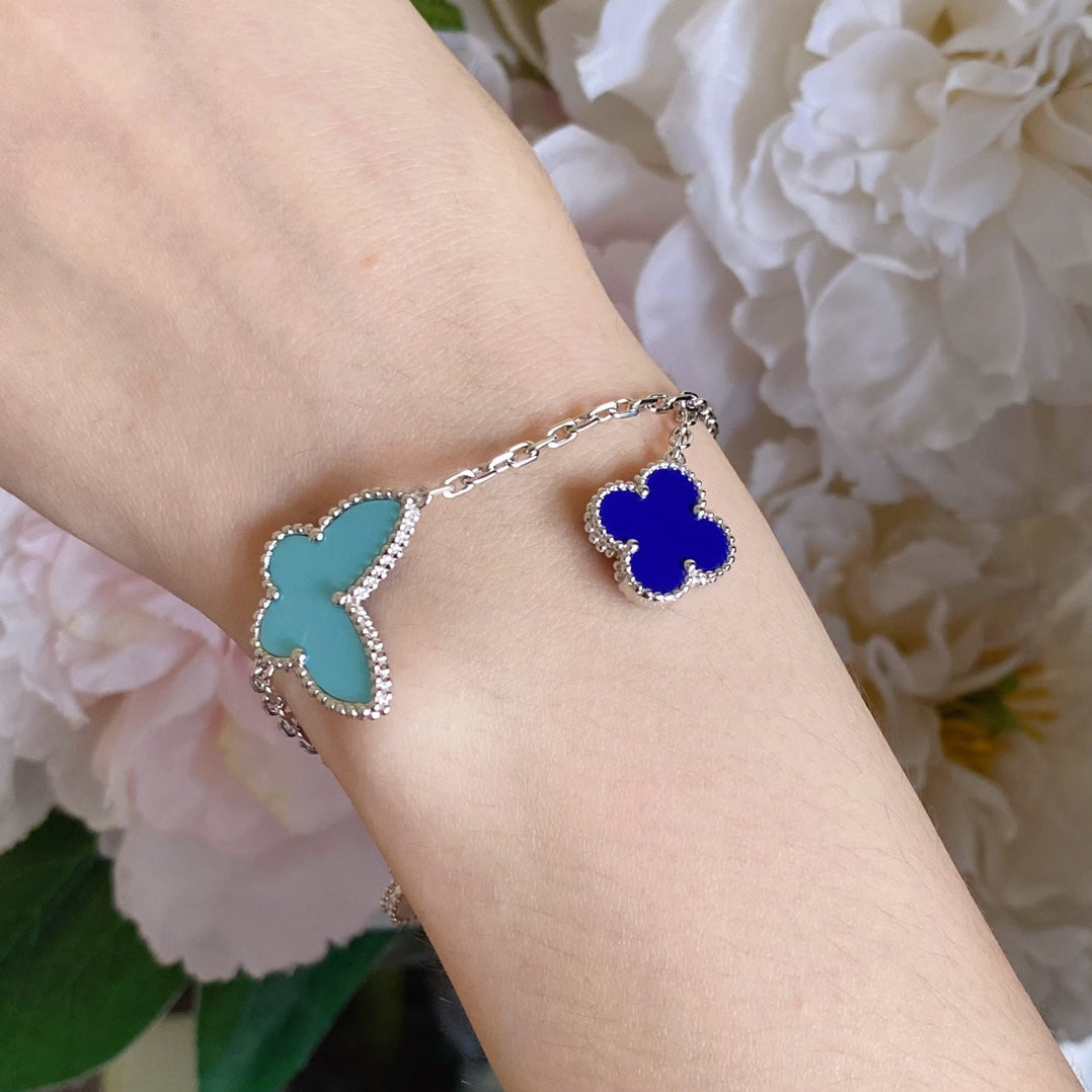 [Cyra]  LUCKY SPRING SILVER BRACELET 4 MOTIF